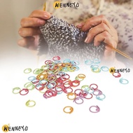 WENNEYU 100Pcs Crochet  Markers, Colorful Metal  Markers Rings, Durable Curved Open Metal  Markers F