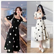 Korean dress terbaru/ dress farah polka/ Dress simple casual dress/