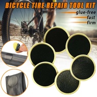 10Pcs/Set Ultra-thin Bicycle Tire Patches Glueless Quick Repair Tools For Mountain / Road Bike Black Tire Punching Quick Sticker / Rim Inner Tube Repair