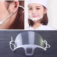 10pcs Kitchen Plastic Transparent Mask Mouth Shield Visor Face Shield Cherf Wear Face Mask Hygienic 