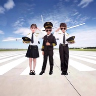 China Captain Children Clothing Men Women Air Force Pilot Air Uniform Female Stewardess Clothes Role