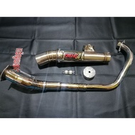 ✦RAIDER 150 CARB OPEN MUFFLER EXHAUST PIPE COMPLETE SET DAENG, AUN, CHARAMA FREE ADOPTOR FOR STOCK.❂