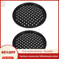 2X 10 Inch Personal Perforated Pizza Pans black Carbon Steel with Nonstick Coating Easy to Clean Piz
