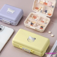 VALENTINE1 Medicine Box, Travel Multi Grids Mini Portable Seven Day Pill, Cute Lightweight New Cream Style Medication Packaging Box Sealed Storage Box Women