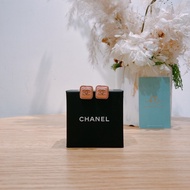 Chanel 香奈兒粉色方型CC耳環