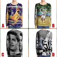 Cristiano Ronaldo CR7 Long Sleeve T-Shirt Fullprint Tshirt Unisex Polyester Jersey Dryfit T-Shirt