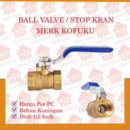 KOFUKU Stop Valve/Ball Valve 1/2" Inch Brass Stop Valve
