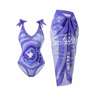 2-Piece Beach Swimsuit Bohemian Style One-Piece Skirt Swimsuit Summer