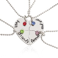 Best Friend 4 Piece Set Necklace BFF Necklace Female Love Friendship Pendant Choker Fashion  Men And