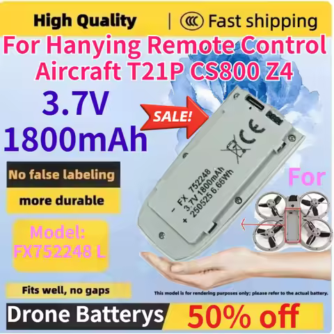 High Quality 3.7V 1800mAh FX752248 LiPo Drone Battery for Hanying Remote Control Aircraft T21P CS800