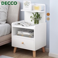 Decco Simple Modern Bedside Multifunctional European Style Table Bedroom Mini Lamp Table With Layer 
