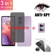Screen Protector for Motorola Moto E14 Anti Spy Front Glass for Motorola Moto E14 G24 G04 G34 G73 G8