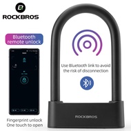 ROCKBROS Bike Lock Fingerprint Bluetooth Electronic Lock Anti-theft USB Rechargeable Key Emergency Smart APP  Bike Accessories