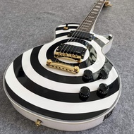 ไม้ม็อบ Gibson สีขาวเมทัลลิกสไตล์ Zakk Wylde Les Paul กีตาร์มืออาชีพกำหนดกีต้าร์ไฟฟ้าเองได้