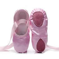 【100%-original】 Children Kids Point Beginner Practicing Dancing Shoes Soft Sole Satin Ballet For Girls Slipper Dance Ballerina Shoe