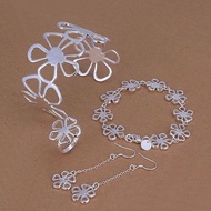 《Zoe necklace》 Lovely Silver Color Jewelry Sets for Boys Girls Women Men S925 Flower Ring Earrings Bangle Bracelet S235 Ayvajqca