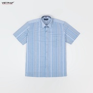 (BIG SALE) Áo Sơ Mi Nam Ngắn Tay VIỆT PHÁP Form Luxury Chất liệu Bambo In Sọc lịch lãm sang trọng