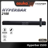 Vinnfier VF HYPERBAR 2100 All-in-One Soundbar with Clock Display MAX 80W Bluetooth, USB Drive, HDMI 