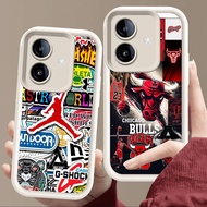 Case for OPPO A5X A79 A5 A3X A3 Pro 5G Soft White E48 Basketball Logo