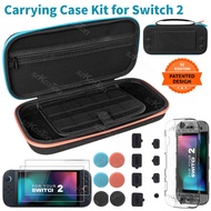 กระเป๋าคาดเอวเคสสำหรับ Switch 2 (2025) เปลือกแข็งป้องกันขณะเดินทางแบบพกพาพร้อมกระเป๋าสำหรับอุปกรณ์เส