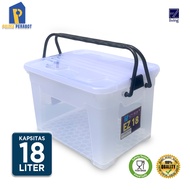 Multifunction Storage Box Container 18 L Transparent