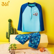 361 Degrees Boys' & Baby Long Sleeve Swim Set - 2 Piece UPF Swim Shirt & Trunks Outfit for Toddler a