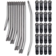 QUE-T 10pcs Stainless Steel Steering Pull Rod Link Linkage for 1/10 RC SCX10 Crawler Car,324mm Wheel