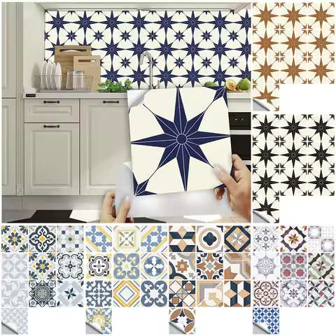 28 Styles Bohemian Style Tiles Floor Wall Sticker Kitchen Bathroom Living Room Wear-resistant Home D