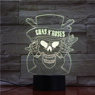 Guns N  Roses Band Usb 3d Led Night Lamp 7 Colors Changing Decorative Light Gnr Boys Child Kids Baby