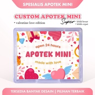 Custom Pharmacy Mini Super Box P3K Sticker Gift - Valentine Love