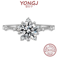 YONGJ Five-Pointed Star Diamond Ring Platinum Flash Vintage Moissanite Diamond 1CT With Adjustable O