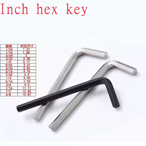 5/10PCS Carbon Steel Allen Key 1/16 5/64 3/32 1/8 5/32 3/16 7/32 1/4 Inch L Shaped Hex Hexagon Key A