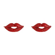 Unique Full Diamond Big Red Lip Lip Earrings Alloy Diamond Exaggerated Earrings Earrings Jewelry