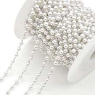 1m/Pack Abs Faux Pearl Chain Tassel With 6 Different Size Faux Pearls & 2 Chain Colors, Suitable For
