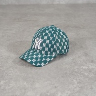 MLB NY MONOGRAM FLOCKED WHITE GREEN CAP 100% ORIGINAL - OS ADJUST