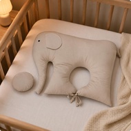 Elephant Baby Pillow Padded Stuffed Elephant Pillow Nursery Item Stitched Details for Babies, Crib