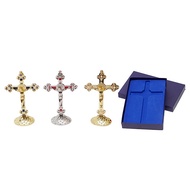 Catholic Sitting Cross Benedict Flower Gem Quality 15cm-Hanging Cross-Catholic Cross-Display Cross