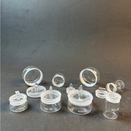 Glass weighing bowl sizes 30x50mm, 40x25mm, 50x30mm, 60x30mm, 70x35mm, 70x40mm