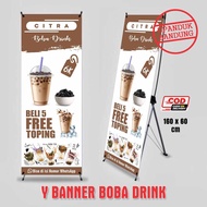 BANNER MINUMAN DAN MAKANAN / BANNER SPANDUK UKURAN 60 X 160 CM / tanpa stand / banner tanpa stand