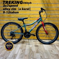 TREKING BASIKAL 24inch/Basikal budak 9-12tahun/Basikal 3x7speed/Basikal gear/Children bike/Kids bicy