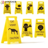 MIOSHOP Dog Vomit Sign, Bright Yellow Funny Cat Vomit Sign, Fashion Gift Warning Sign