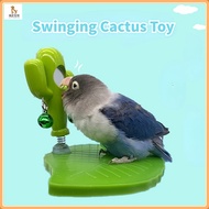 Parrot toys/Mirror gnawing Bell Bird cage toys/Bird platform stand/Bird platform cactus toys/Bird ca