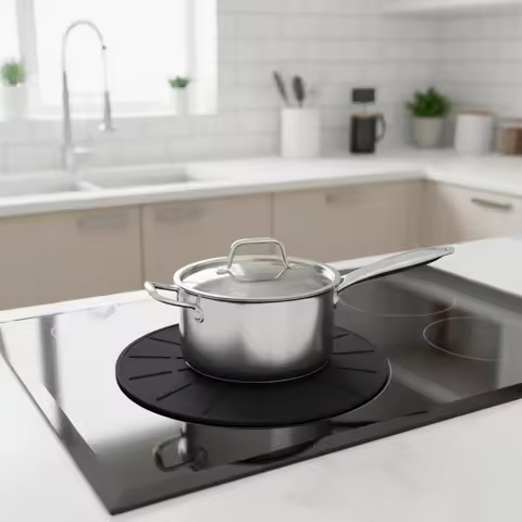 Round Induction Cook-top Mat Scratch Resistant Silicone Fiberglass Induction Stove Protection Cover 