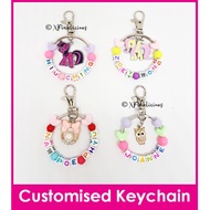 My Little Pony Ponies / Customised Novelty Ring Name Keychain / Bag Tag / Christmas Gift Ideas / Birthday Goodie