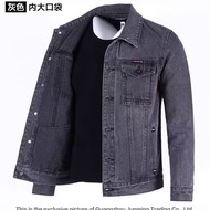 Denim Jacket Men's Autumn Winter Outer Welding Construction Site Work Work Jacket Tooling Large Size