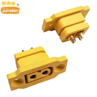 YUMEIREN 5pcs XT60E Connector, AMASS Yellow XT60E Male Plug, RC Accessories Plastic Mountable XT60E 