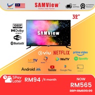 SAMView Full HD Smart Android LED TV with Netflix (32")