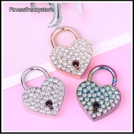 [FF] Metal Love Wish Lo Keyed Padlos Diamonds Heart Shaped Lo For Jewelry Box Small Wooden Box [TH]