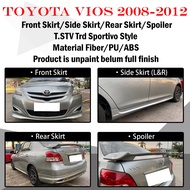 TOYOTA VIOS NCP93 DUGONG 2008-2012 TRD SPORTIVO FRONT SKIRT/SIDE SKIRT(L&R)/REAR SKIRT/SPOILER (PU G
