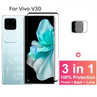 3 in 1 Vivo V30 5G 9D Tempered Glass Screen Protector For Vivo Y100 X100 Pro V30 Lite Y27s Y17s V29 
